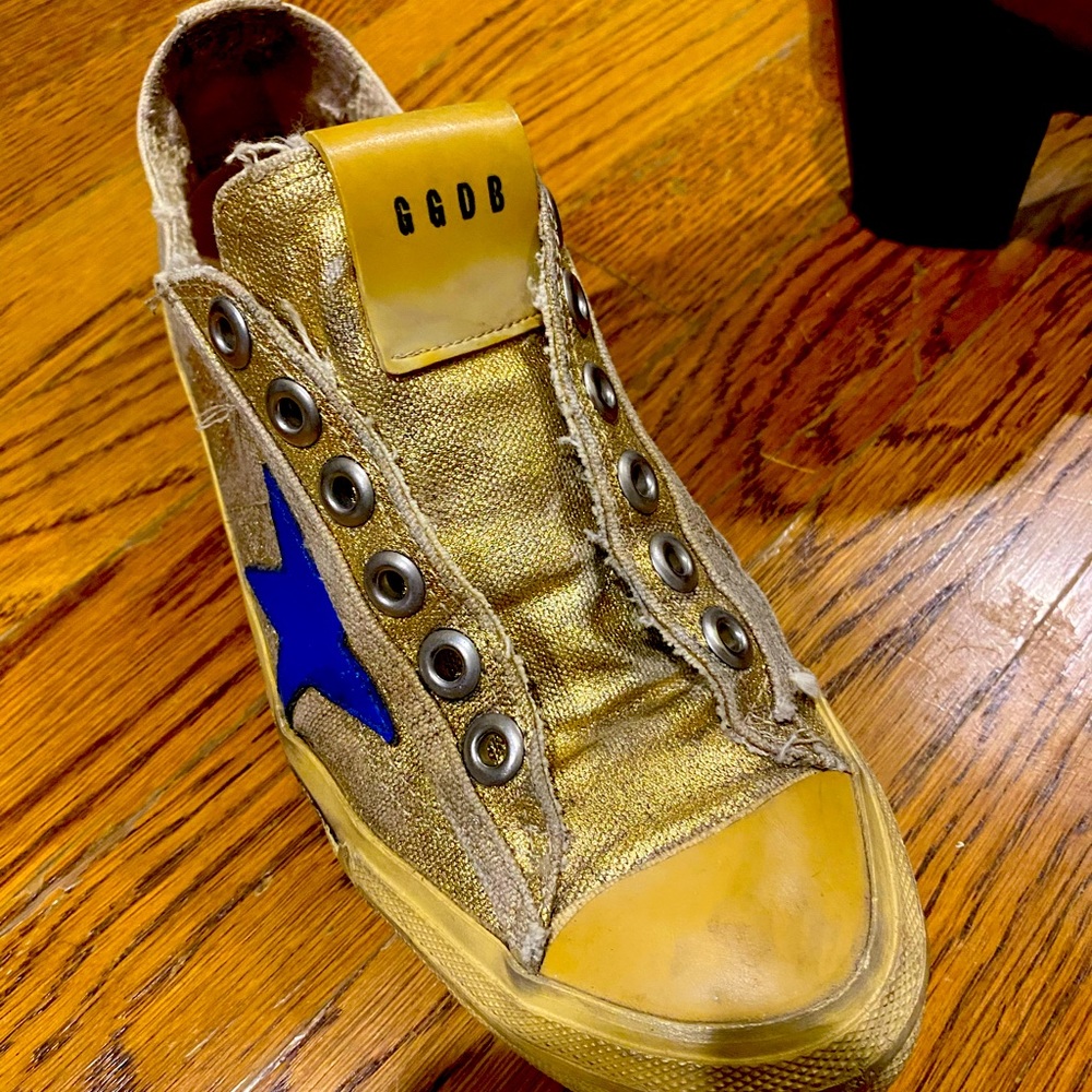 Gold Golden Goose Sneakers Size 8